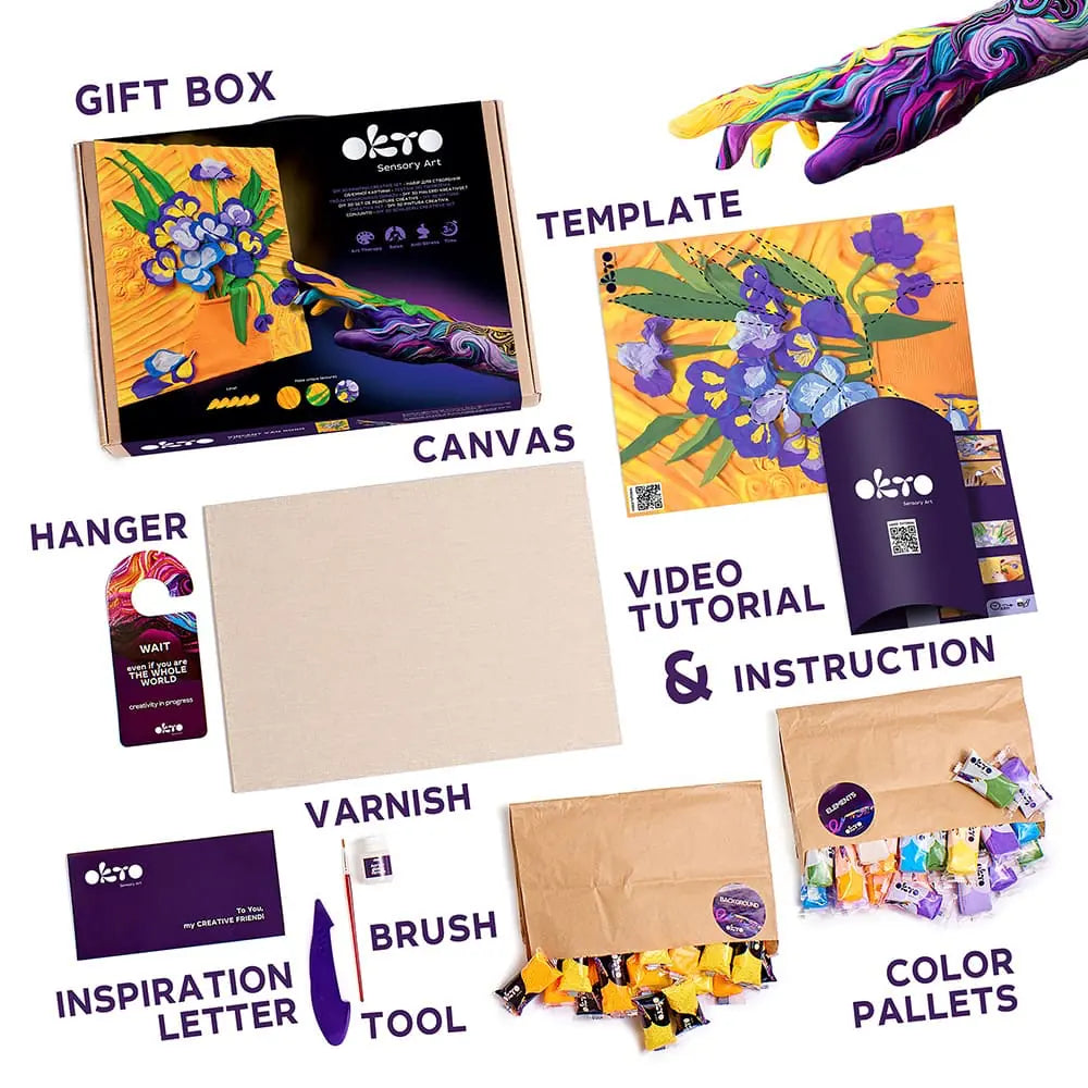 3D PICTURES Famous Masterpieces DIY 3D painting creative set ”Irises”