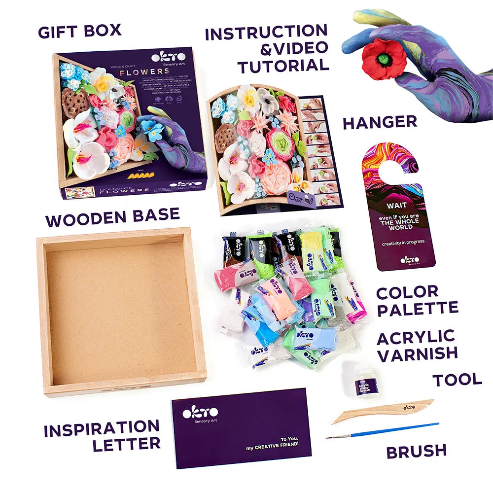 set Wood&Craft DIY Flowers ROMANCE