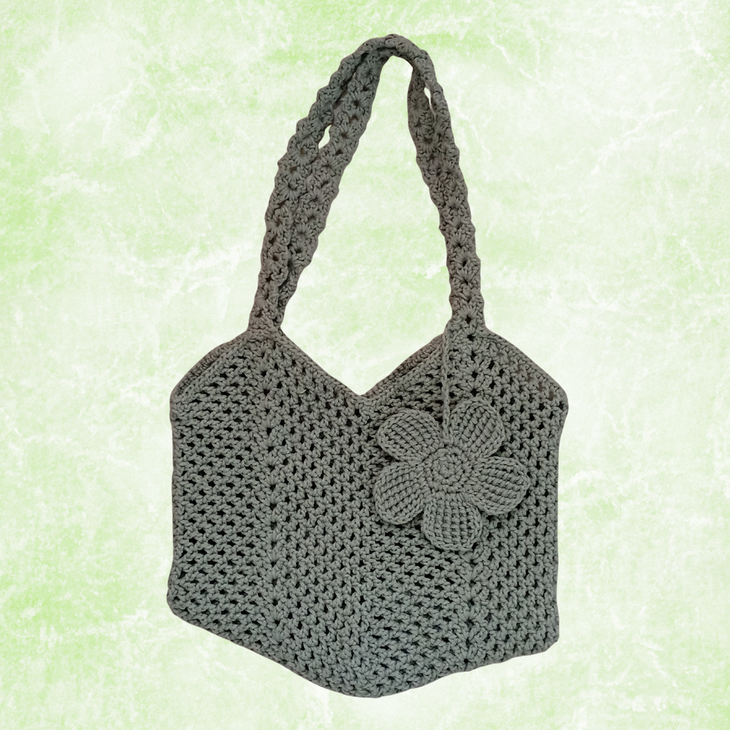 Tulip Crochet Tote Bag, Large Boho Shoulder Bag, Flower Crochet Purse, Summer Beach Bag, Handmade Cotton Tote, Gift for Her