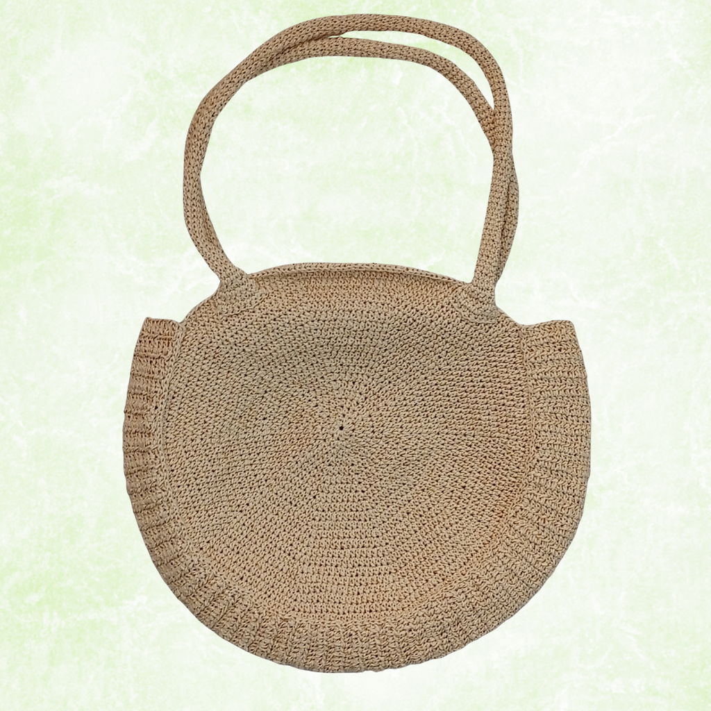 Boho Crochet Tote Bag, Large Raffia Shoulder Bag, Summer Beach Bag, Woven Straw Handbag, Bohemian Shopper Tote, Handmade Knitted Purse