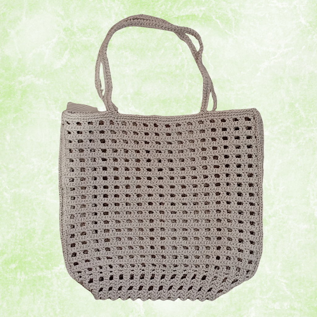 Crochet Tote Bag Large Cotton Market Bag Boho Shoulder Bag Minimalist Knitted Shopper Beach Bag Handmade Gift