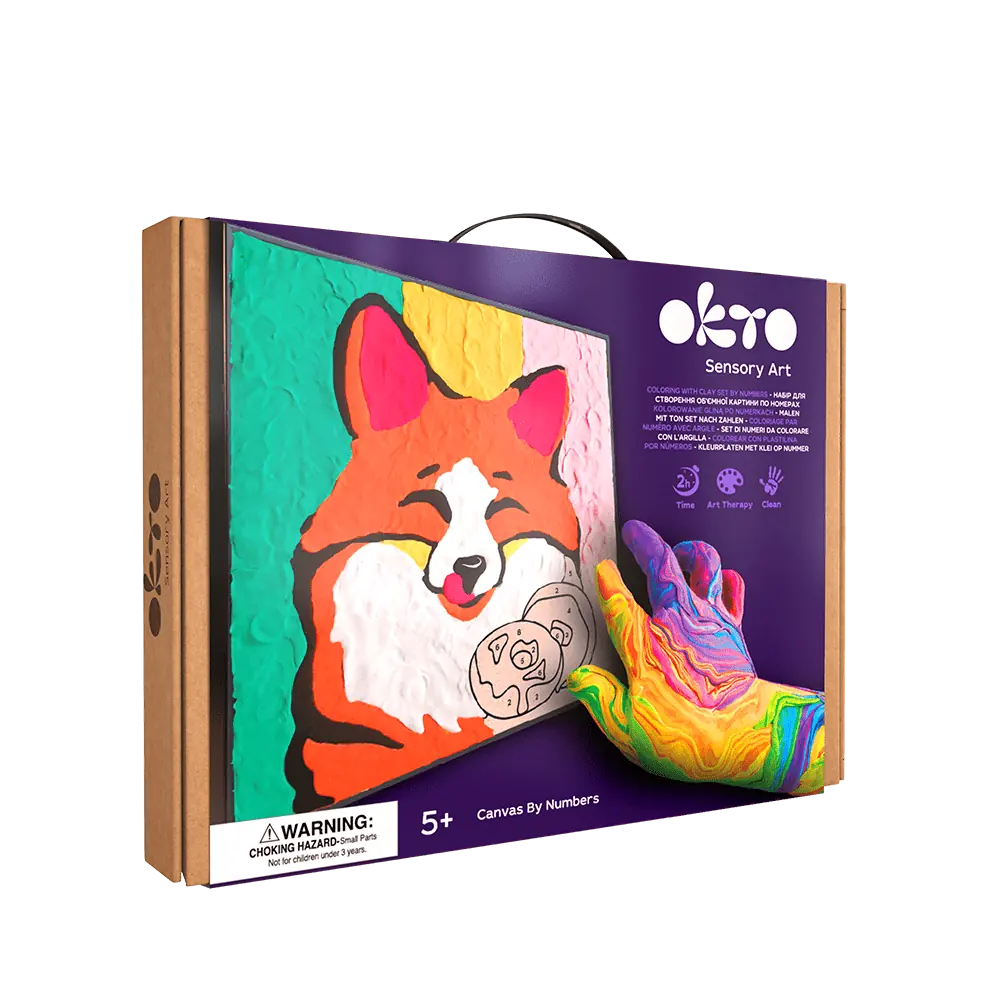 Coloring with clay set by numbers FOX
