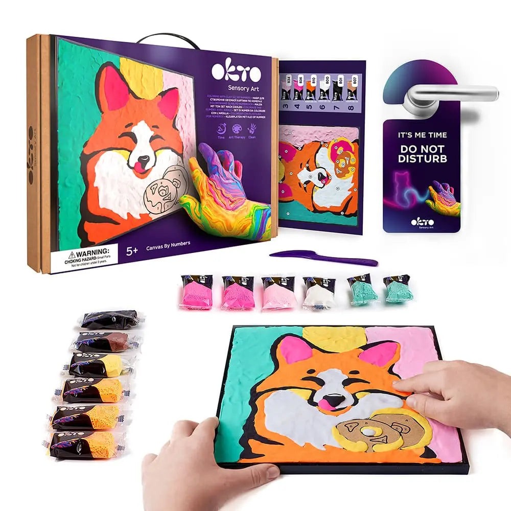Coloring with clay set by numbers FOX