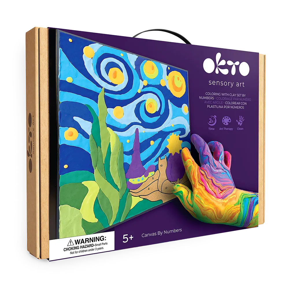Coloring with clay set by numbers Little prince night