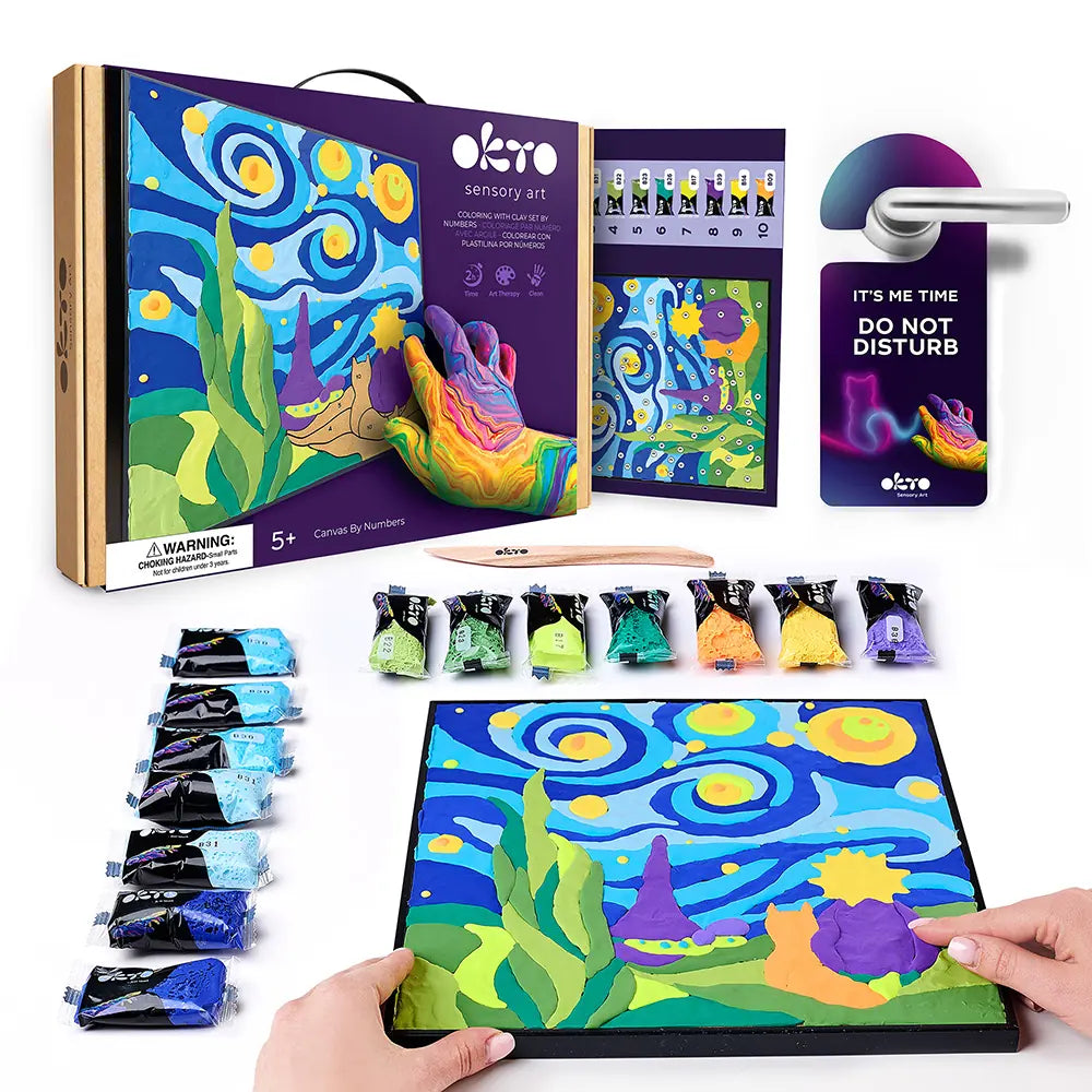 Coloring with clay set by numbers Little prince night