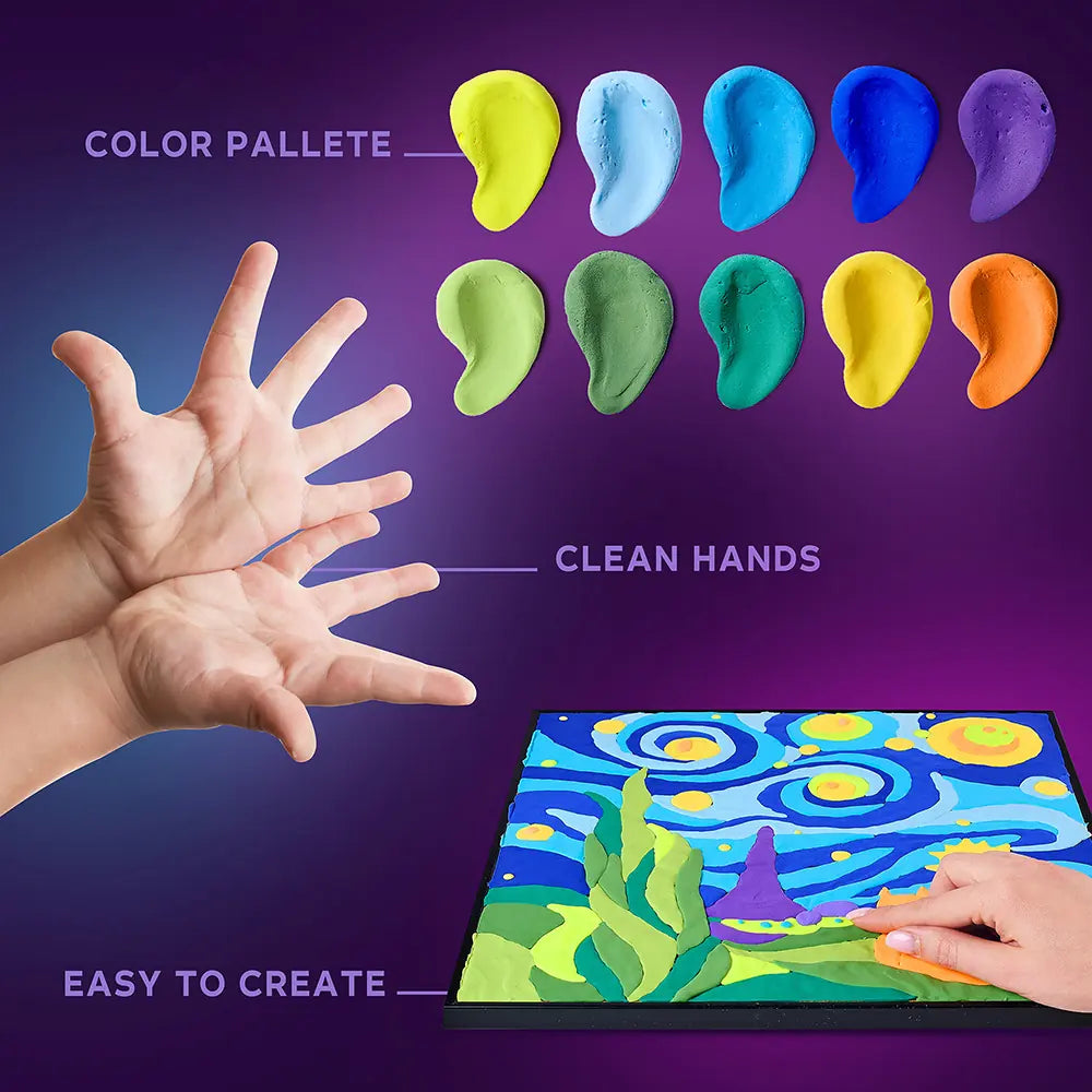 Coloring with clay set by numbers Little prince night
