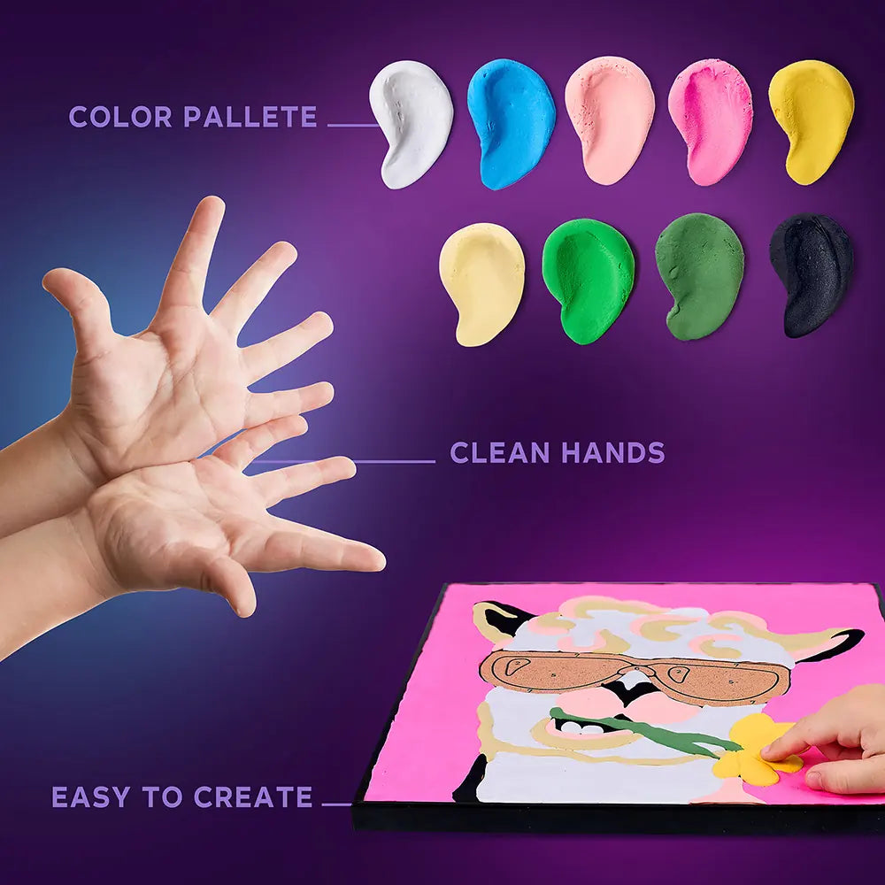 Coloring with clay set by numbers Lama