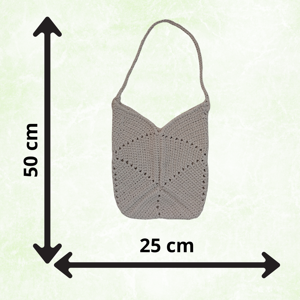 Crochet Shoulder Bag Boho Cotton Bag Handmade Tulip Tote Minimalist Woven Bag Small Summer Purse Gift for Her
