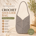 Crochet Shoulder Bag Boho Cotton Bag Handmade Tulip Tote Minimalist Woven Bag Small Summer Purse Gift for Her