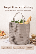 Crochet Tote Bag Large Cotton Market Bag Boho Shoulder Bag Minimalist Knitted Shopper Beach Bag Handmade Gift