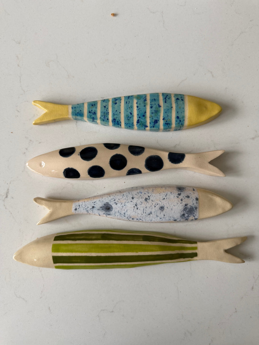 Set of 4 Ceramic Fishes