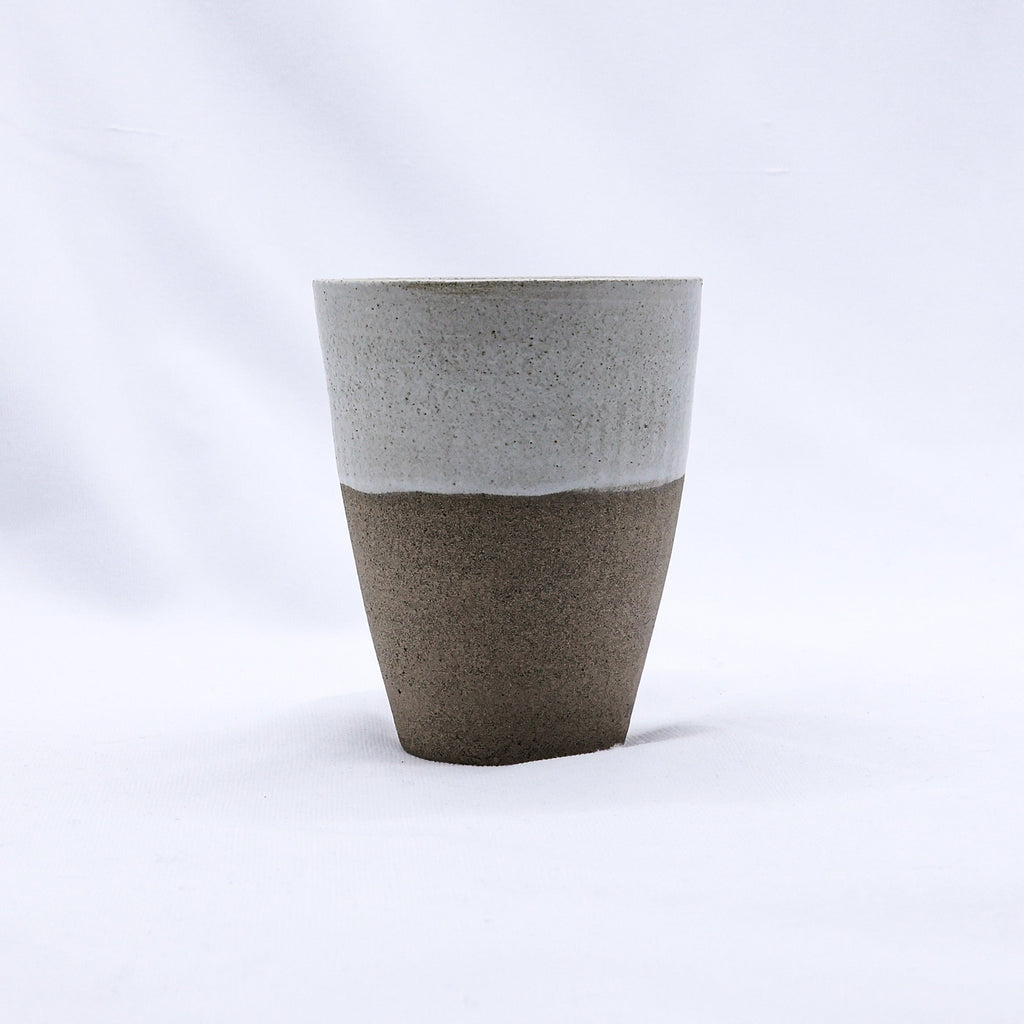 Bianca Quadra Green Handmade Ceramic Smoked Grey Stoneware Tall Ceramic Cup-0