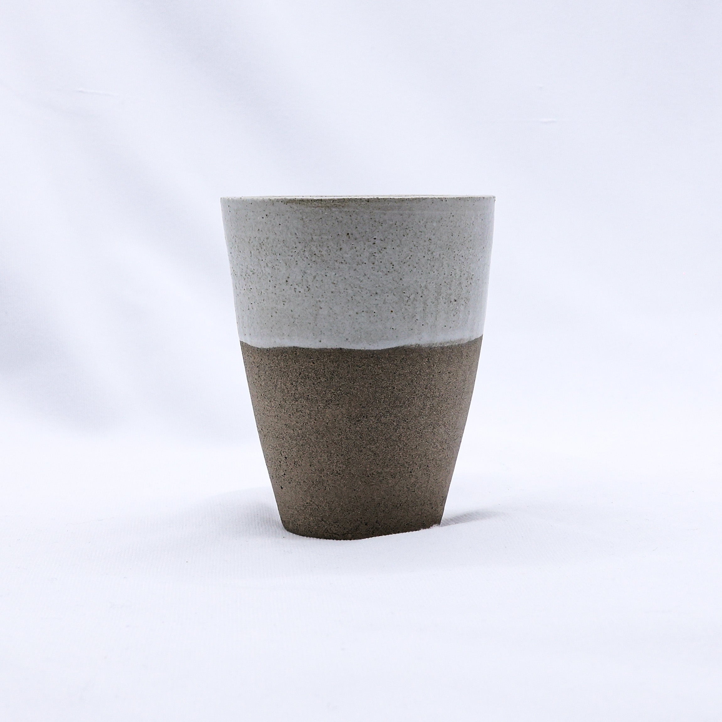 Bianca Quadra Green Handmade Ceramic Smoked Grey Stoneware Tall Ceramic Cup-0