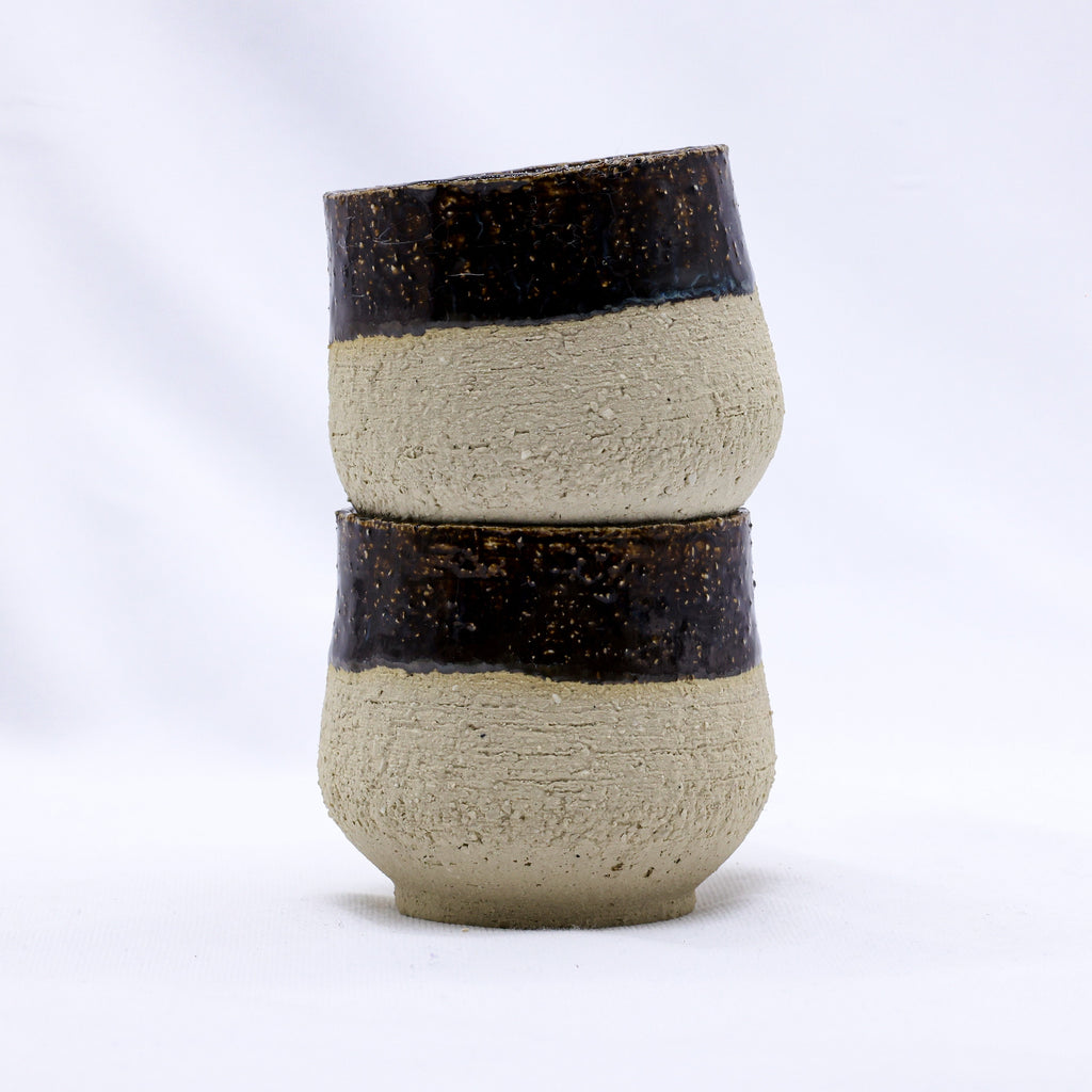 Bruno Tazza Handmade Ceramic Milled Stoneware Cappucino Mug-3