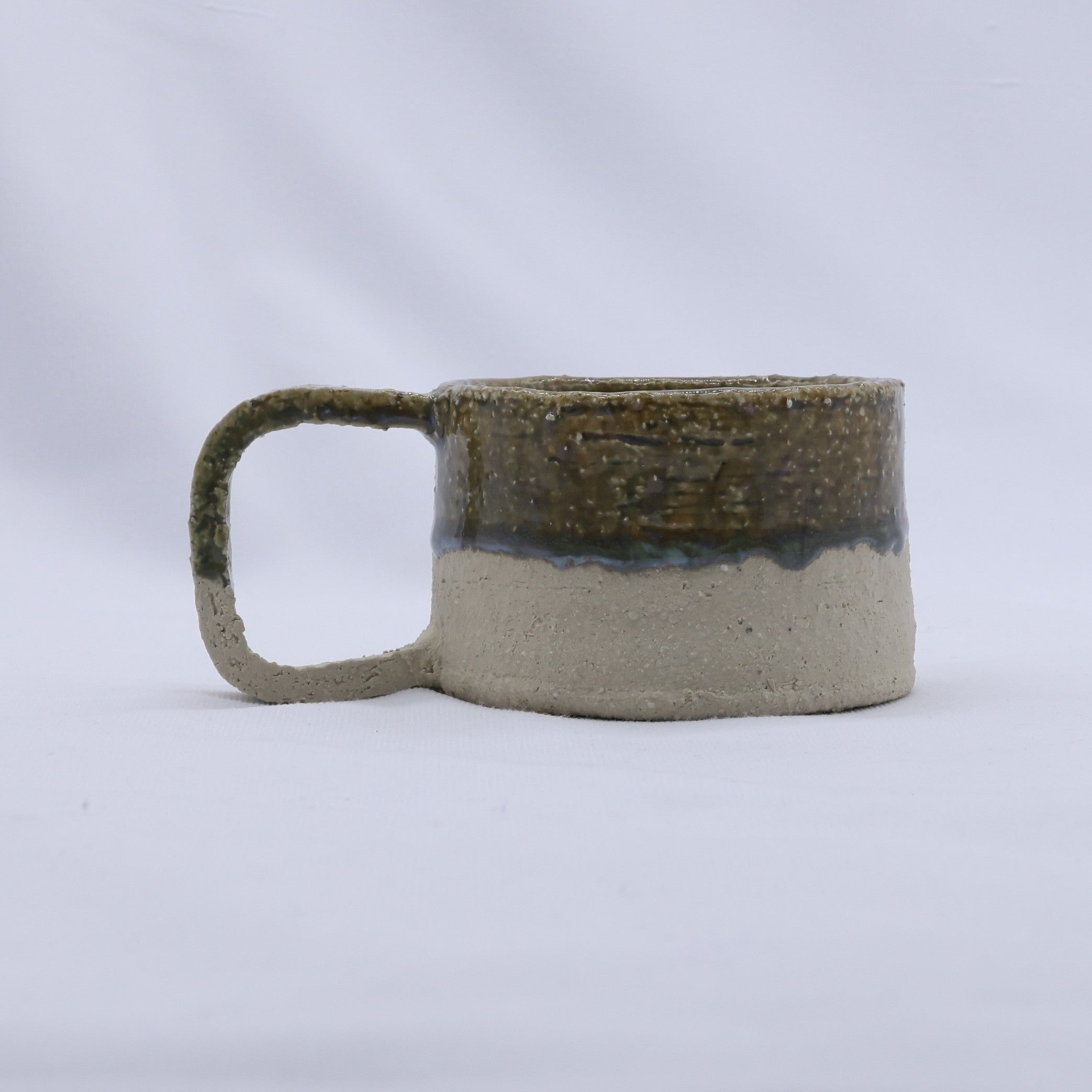 Beige Grande Handmade Milled Stoneware Big Ceramic Mug-0