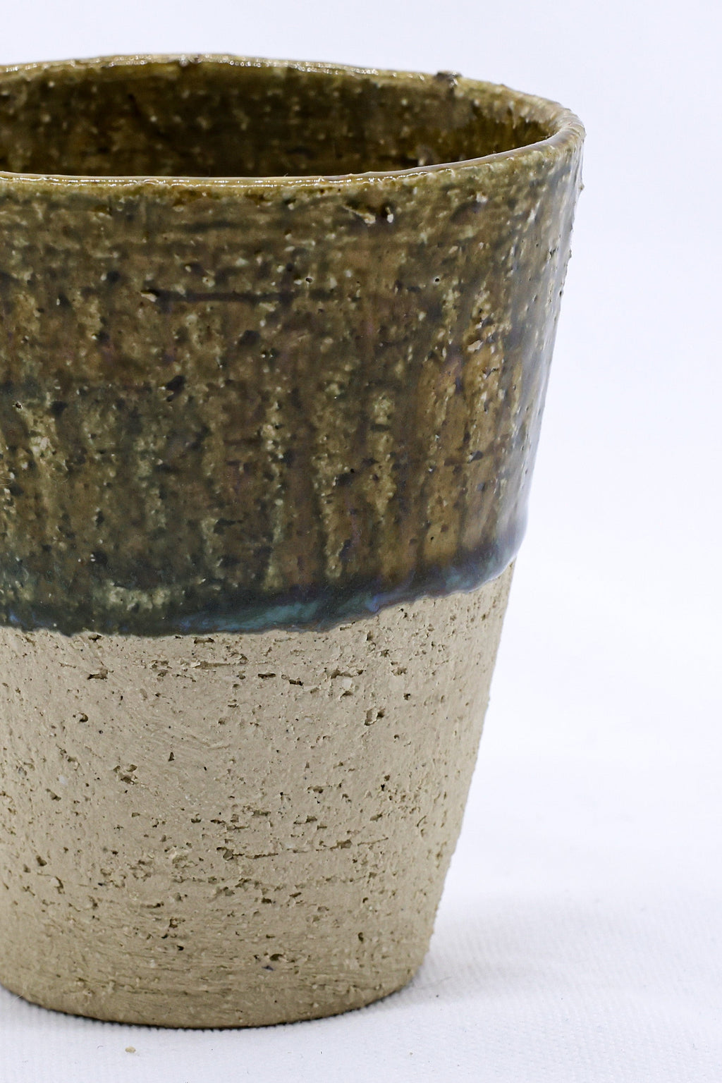 Bluverde Quadra Milled Stoneware Tall Handmade Ceramic Cup-1