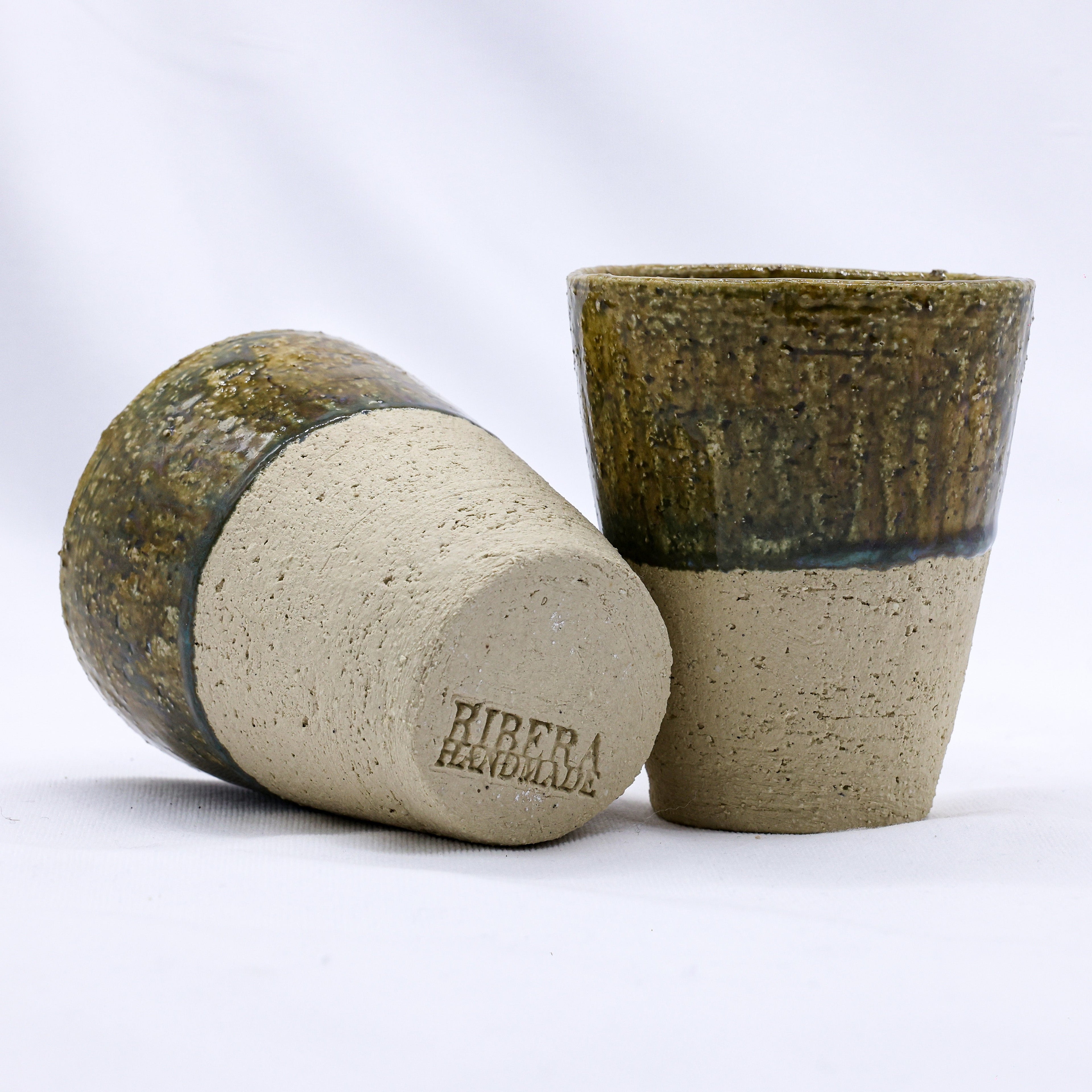 Bluverde Quadra Milled Stoneware Tall Handmade Ceramic Cup-3