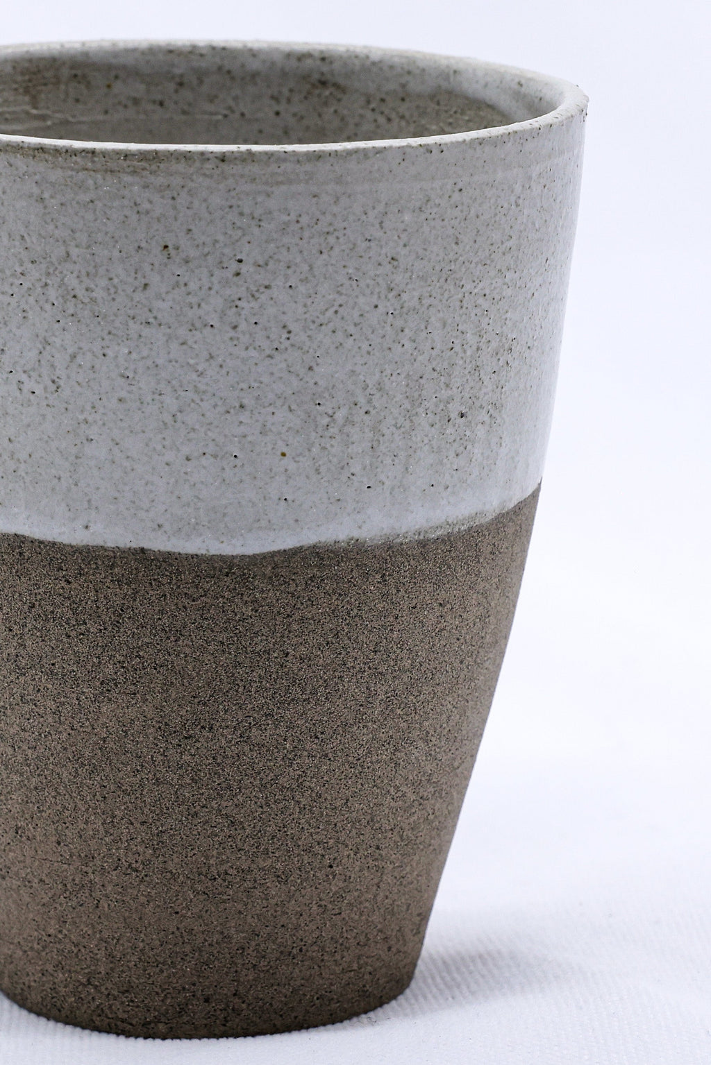 Bianca Quadra Green Handmade Ceramic Smoked Grey Stoneware Tall Ceramic Cup-1
