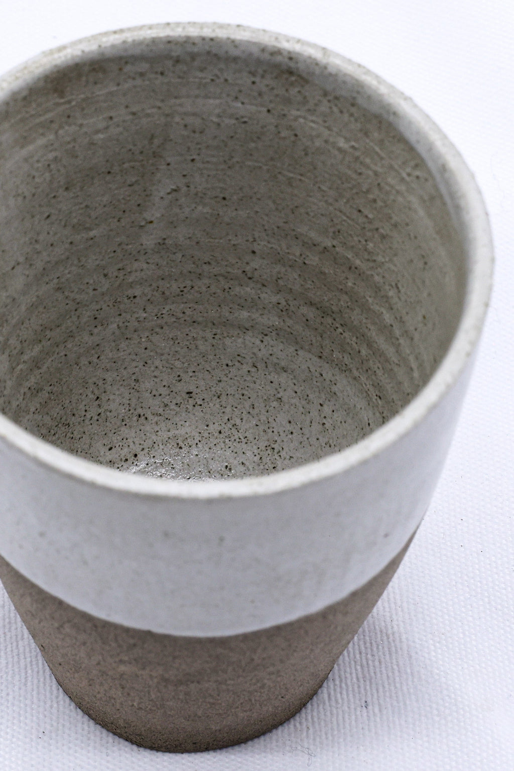 Bianca Quadra Green Handmade Ceramic Smoked Grey Stoneware Tall Ceramic Cup-2