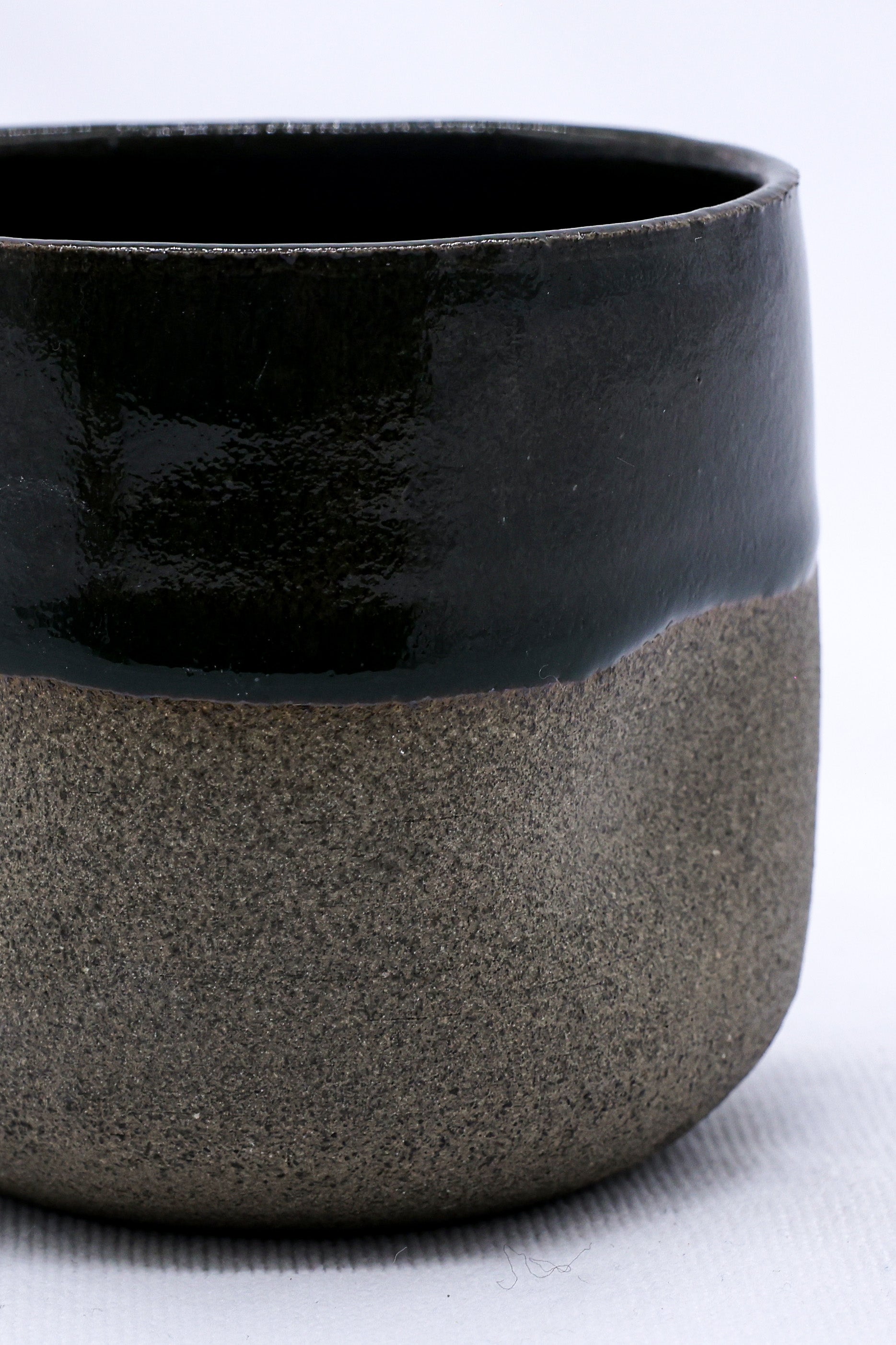 Verde Goccio Handmade Ceramic Smoked Grey Stoneware Short Cup-1