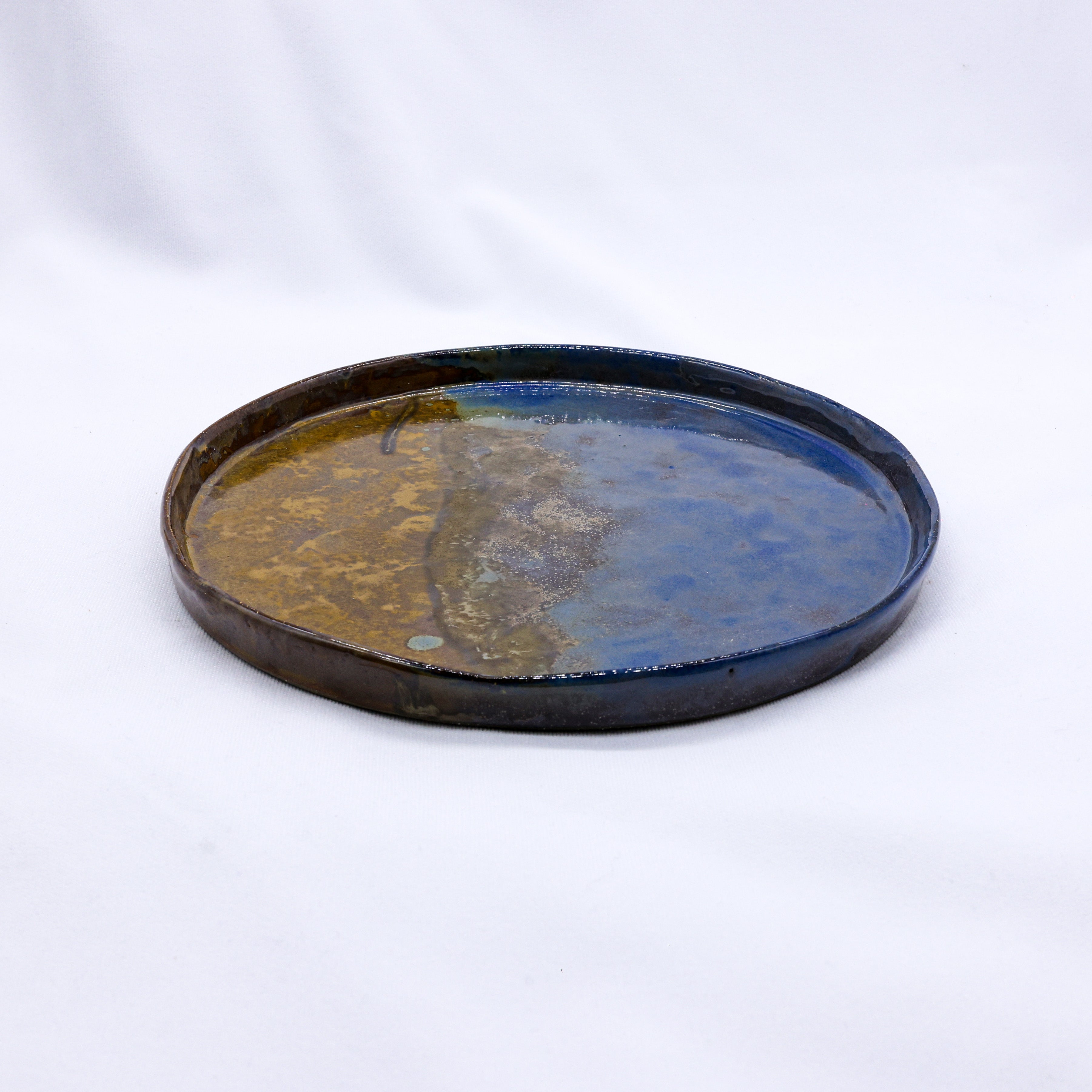27 cm Oceanis Smoked Grey Large Stoneware Handmade Ceramic Dinner Plate-1