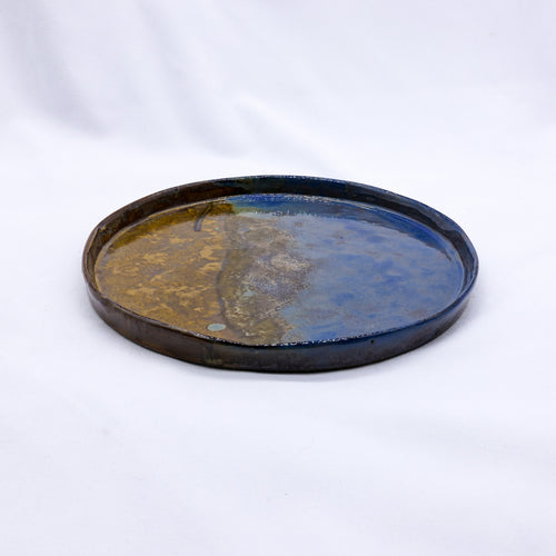 27 cm Oceanis Smoked Grey Large Stoneware Handmade Ceramic Dinner Plate-1