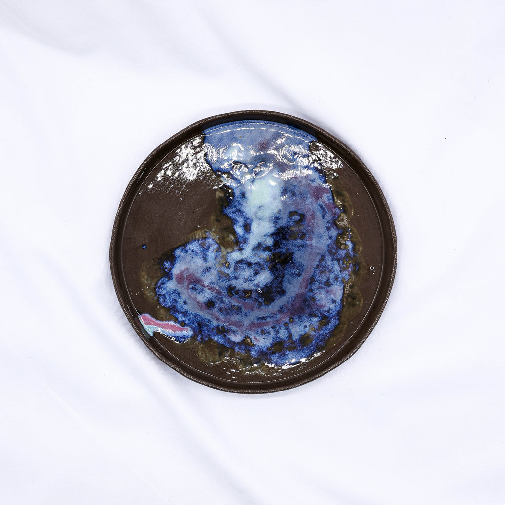 27 cm Nebula Smoked Grey Large Stoneware Handmade Ceramic Dinner Plate-0