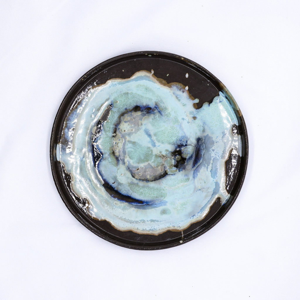27 cm Tidepool Smoked Grey Large Stoneware Handmade Ceramic Dinner Plate-0