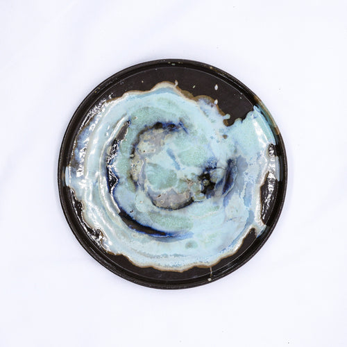 27 cm Tidepool Smoked Grey Large Stoneware Handmade Ceramic Dinner Plate-0