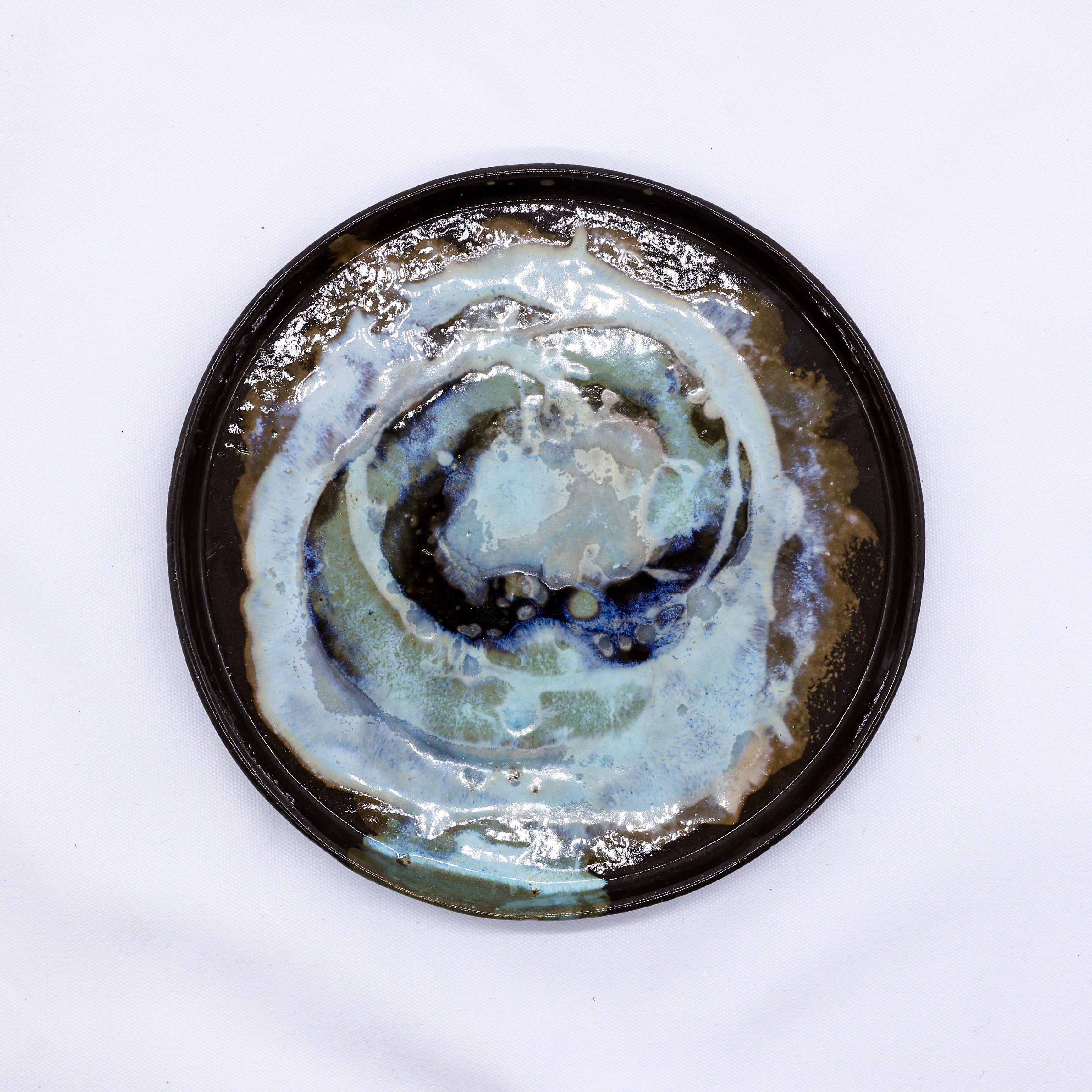 23 cm Coralight Smoked Grey Large Stoneware Handmade Ceramic Dinner Plate-0
