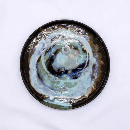 23 cm Coralight Smoked Grey Large Stoneware Handmade Ceramic Dinner Plate-0