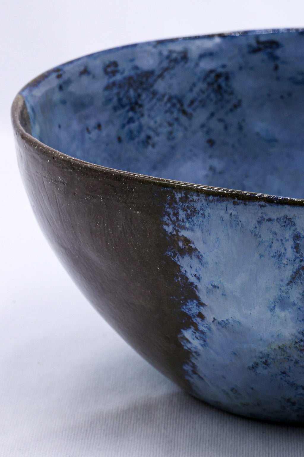 Large Smoked Grey Cold Aegean Fade Handmade Ceramic Stoneware Dinner Bowl-2