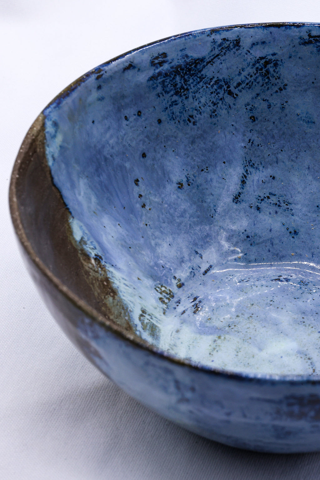 Large Smoked Grey Cold Aegean Fade Handmade Ceramic Stoneware Dinner Bowl-3