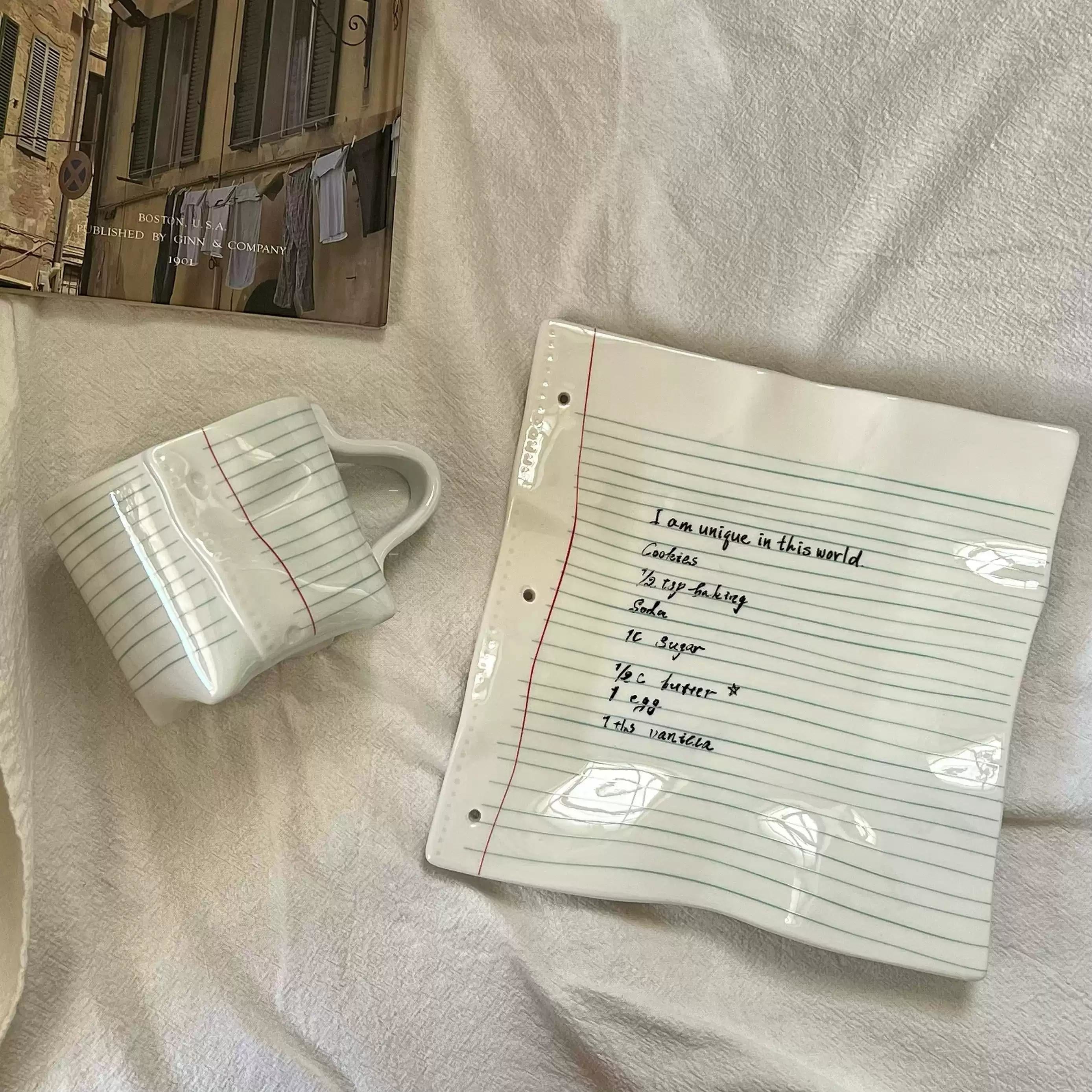 Notebook Ceramic Cup Plate-1